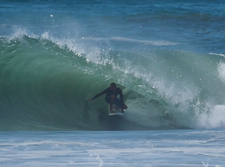 Brett Barley scores during Hurricane Gert