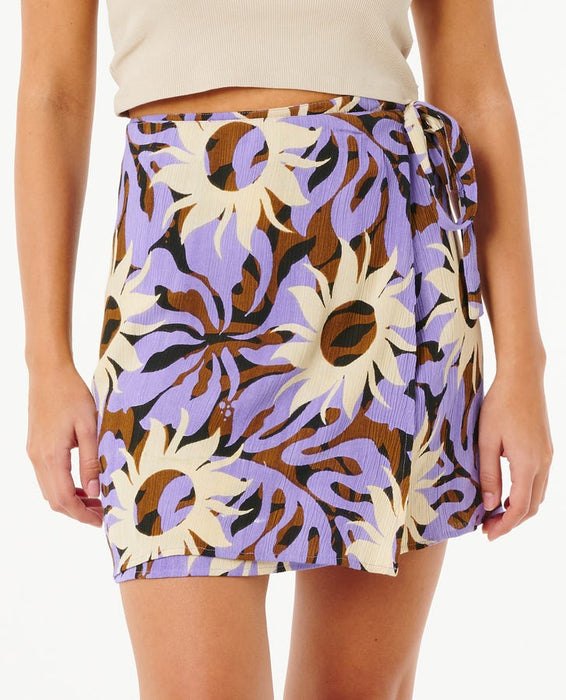 Rip Curl Sun Drenched Mini Wrap Skirt-Multi