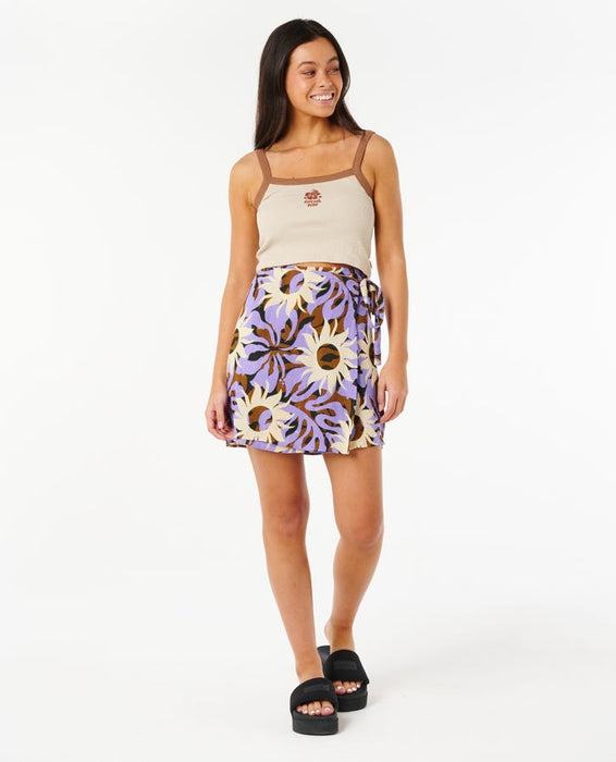 Rip Curl Sun Drenched Mini Wrap Skirt-Multi