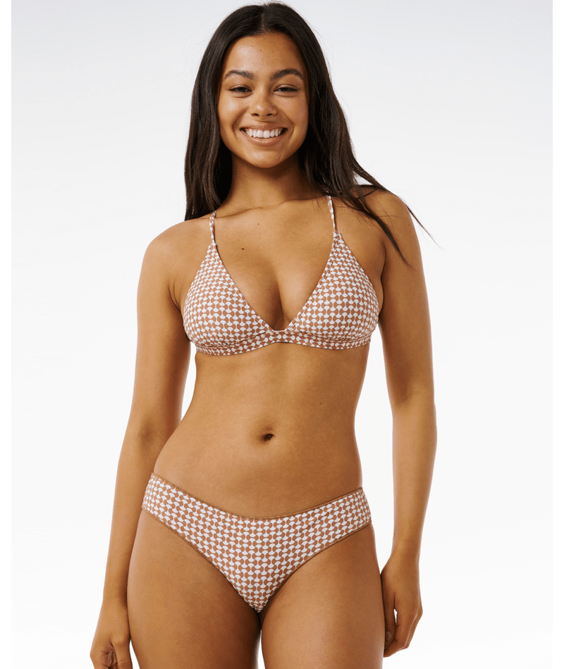 Rip Curl Classic Surf Xback Tri Top-White/Brown — REAL Watersports