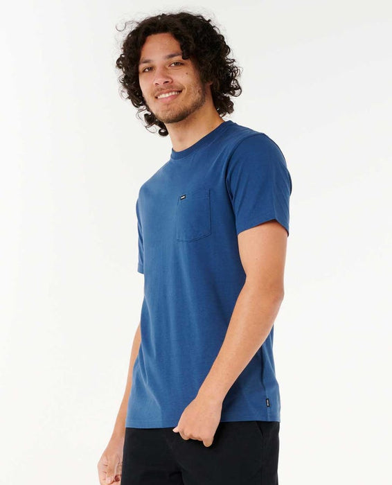 Rip Curl Plain Pocket Tee-Washed Navy