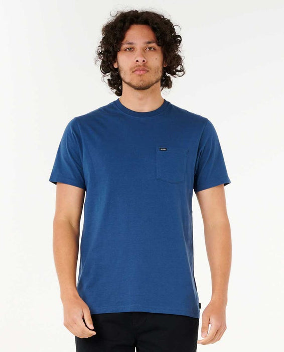 Rip Curl Plain Pocket Tee-Washed Navy