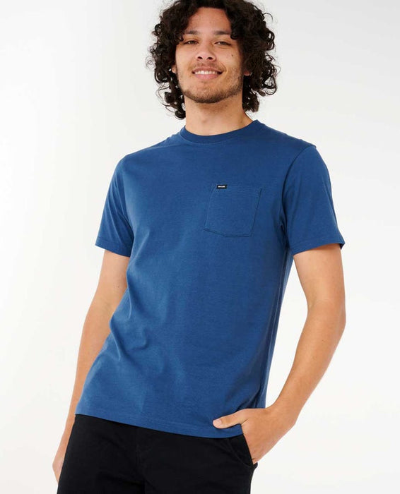 Rip Curl Plain Pocket Tee-Washed Navy