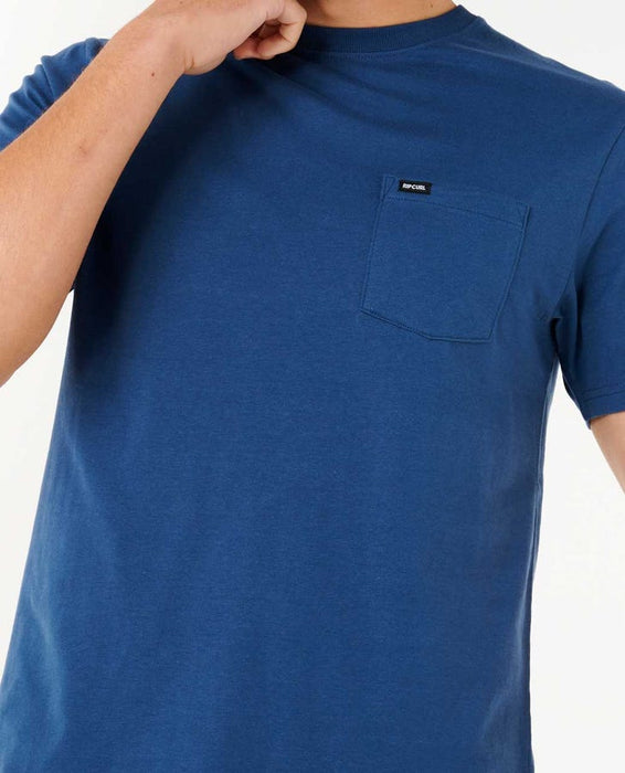 Rip Curl Plain Pocket Tee-Washed Navy