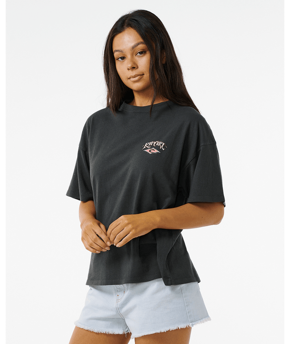 Rip Curl Re-Issue Heritage Tee-Washed Black