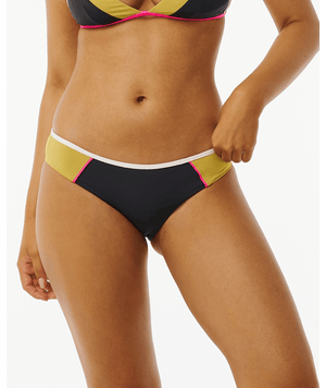 Rip Curl Hibiscus Heat Splice Cheeky Bottom-Washed Black