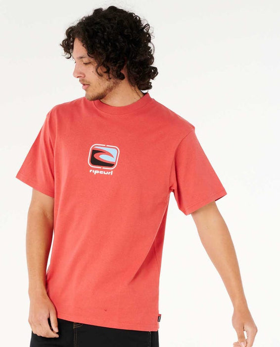 Rip Curl Archive Mixed Tee-Cranberry