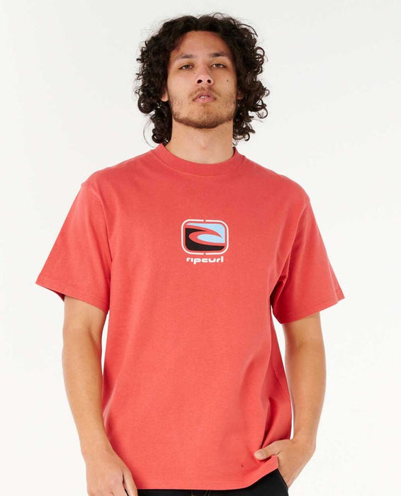 Rip Curl Archive Mixed Tee-Cranberry