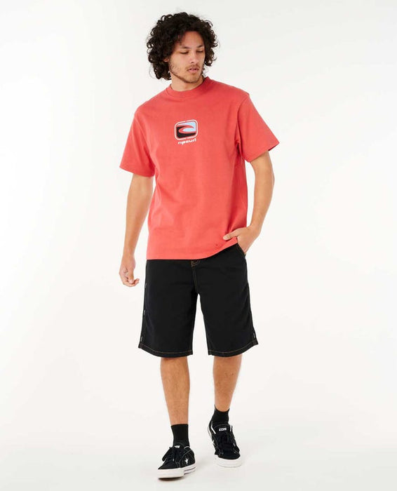Rip Curl Archive Mixed Tee-Cranberry