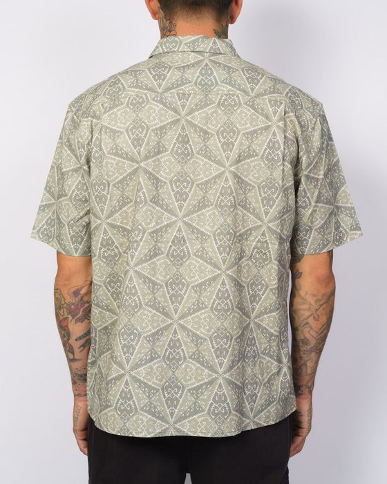 Lost Adorned Woven Shirt-Oil Green