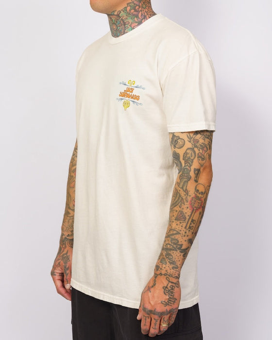 Lost Surf Psychosis Vintage Dye Tee-Vintage White