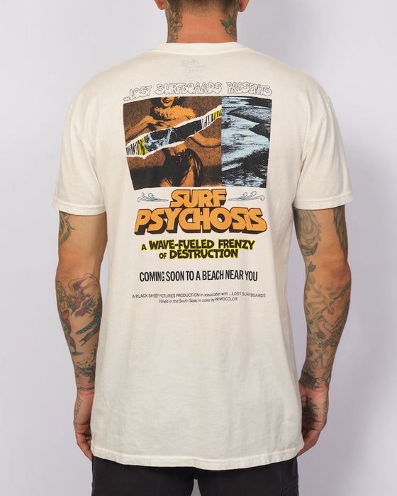 Lost Surf Psychosis Vintage Dye Tee-Vintage White