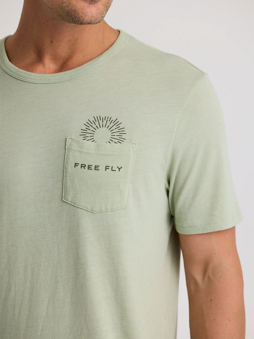 Free Fly Quiver Pocket Tee-Heather Desert Sage