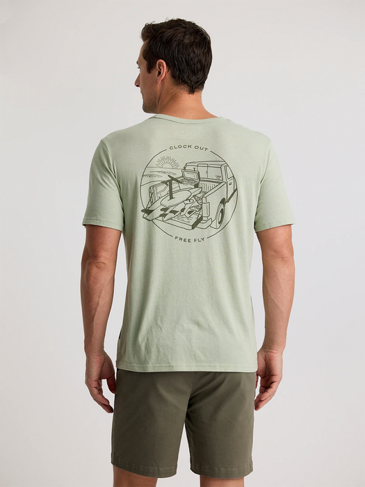 Free Fly Quiver Pocket Tee-Heather Desert Sage