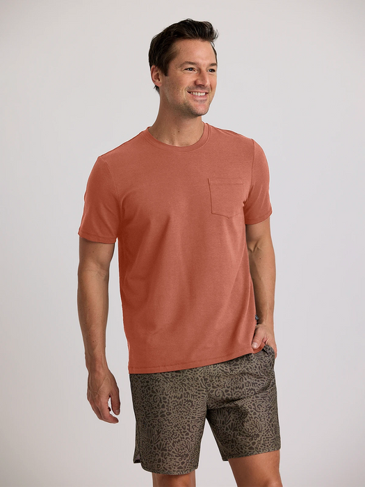 Free Fly Bamboo Current Pocket Tee-Redwood
