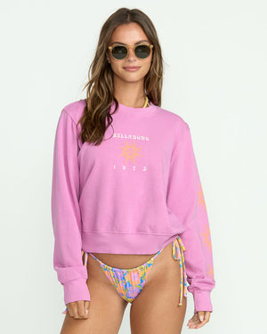 Billabong From Paradise Crew Sweatshirt-Bright Rose
