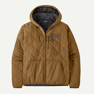 Patagonia Diamond Quilted Bomber Hooded Jacket-Deer Brown