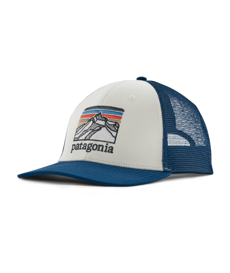 Patagonia Line Logo Ridge LoPro Trucker Hat White Lagom Blue REAL Watersports