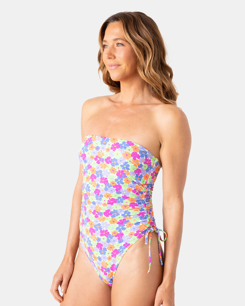 Roxy California Dreamin Bandeau Cheeky One Piece-Lime — REAL