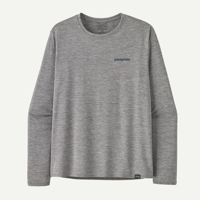 Patagonia Cap Cool Daily Graphic L/S Shirt-Abalone Blue: Feather Grey