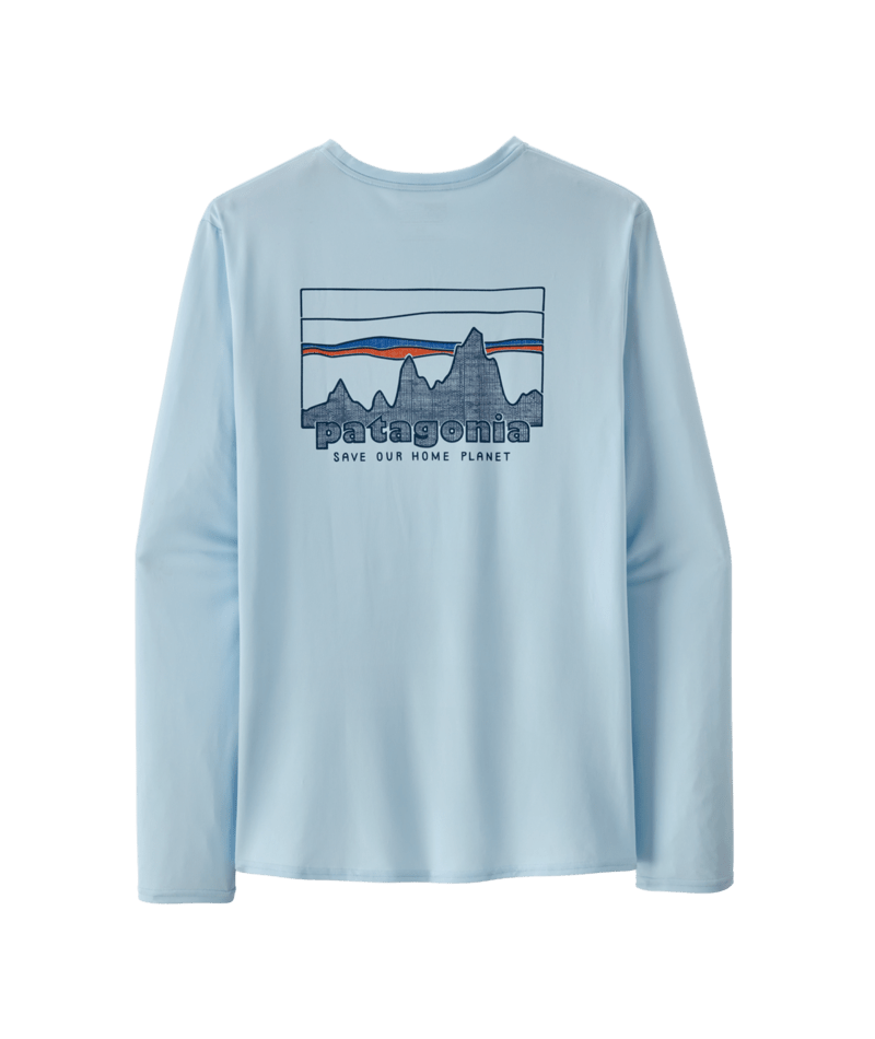 Patagonia Cap Cool Daily Graphic L/S Shirt-73 Skyline: Chilled Blue