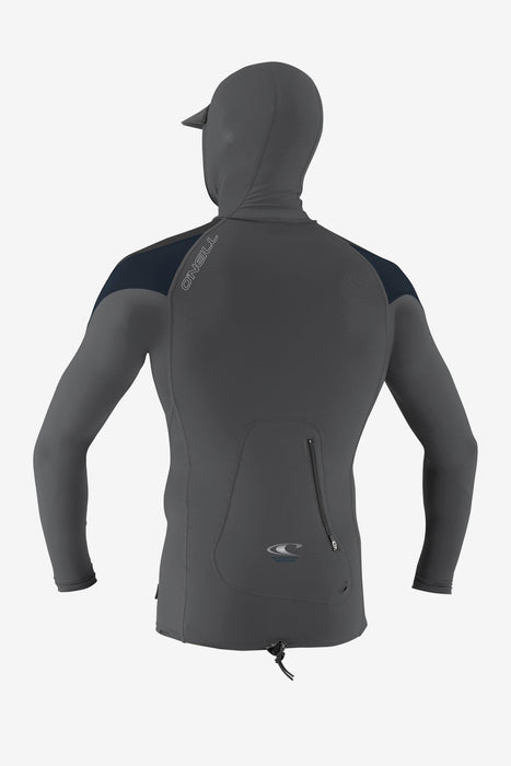 O'Neill Premium O'Zone L/S Hooded Rashguard-Smoke/Raven/Slate