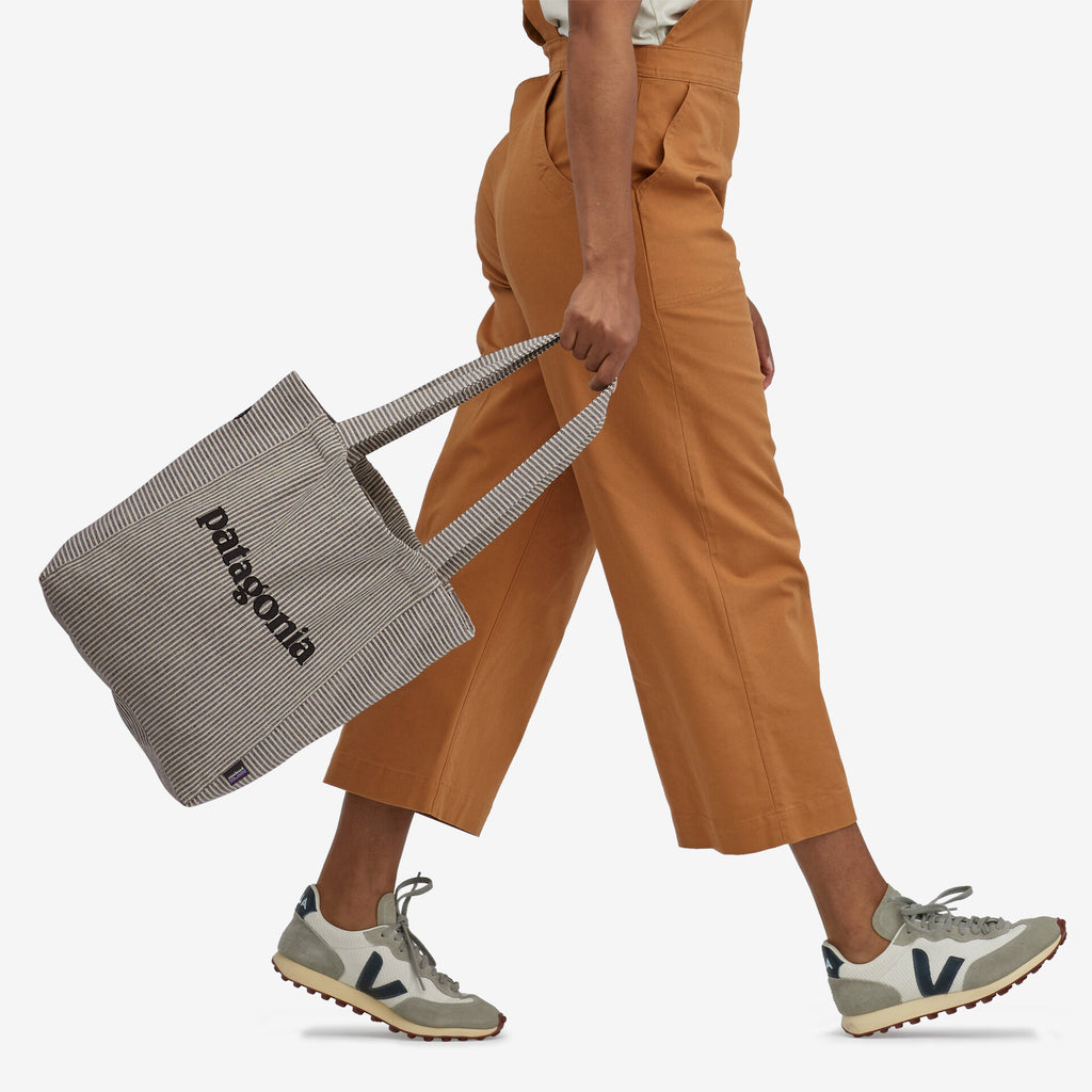 Patagonia Recycled Market Tote Bag-Farrier Stripe Forge Grey