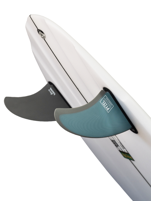 Futures Pyzel Bobcat Fiberglass Twin Fin Set-Blue/Grey
