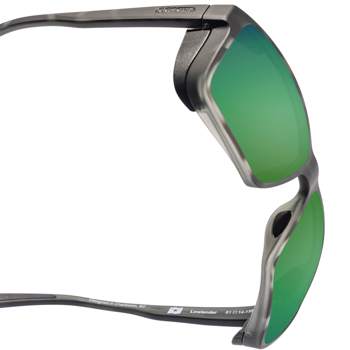Cordina Lowlander Sunglasses-Matte Black Tort/Green Mirror Polar