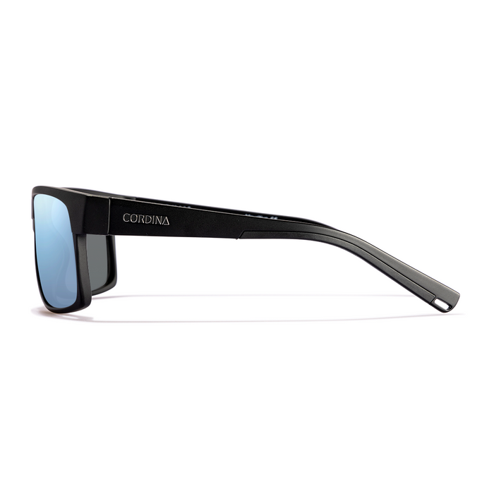 Cordina Sawyer 2 Glass Sunglasses-Matte Black/Blue Mirror Polar