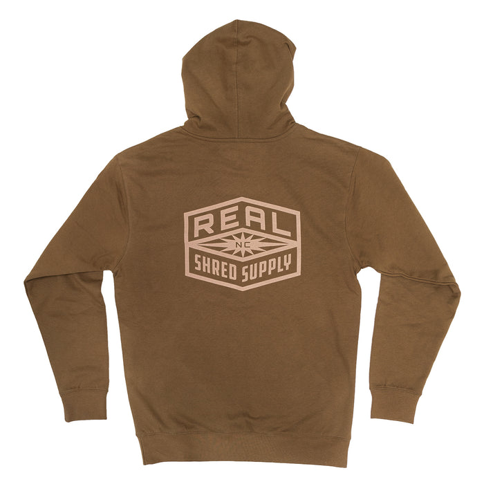 REAL Shred Supply Hooded Sweatshirt-Saddle