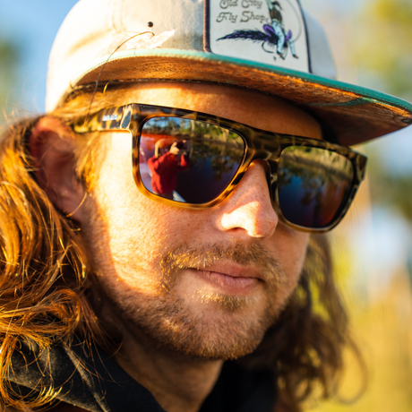 Bajio Caballo Sunglasses-Black Matte/Blue Mirror Poly