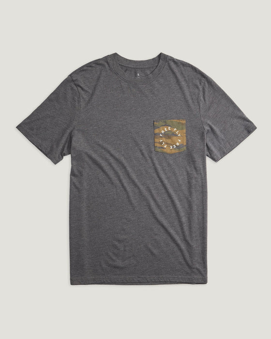 Free Fly Camo Redfish Pocket Tee-Heather Black Sand