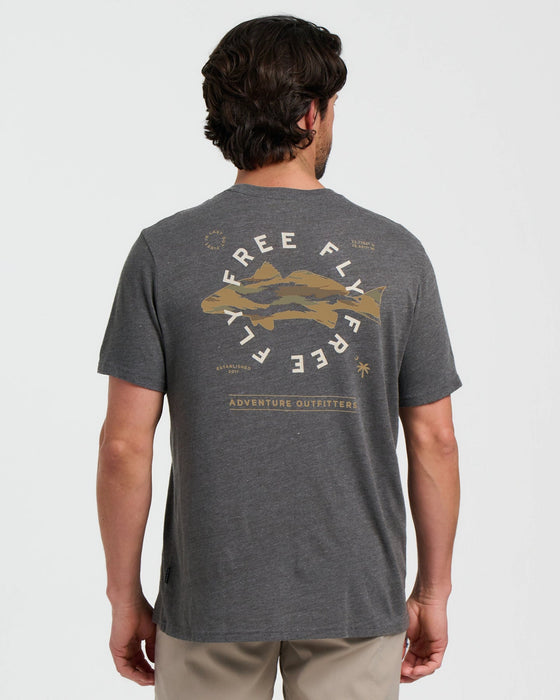 Free Fly Camo Redfish Pocket Tee-Heather Black Sand