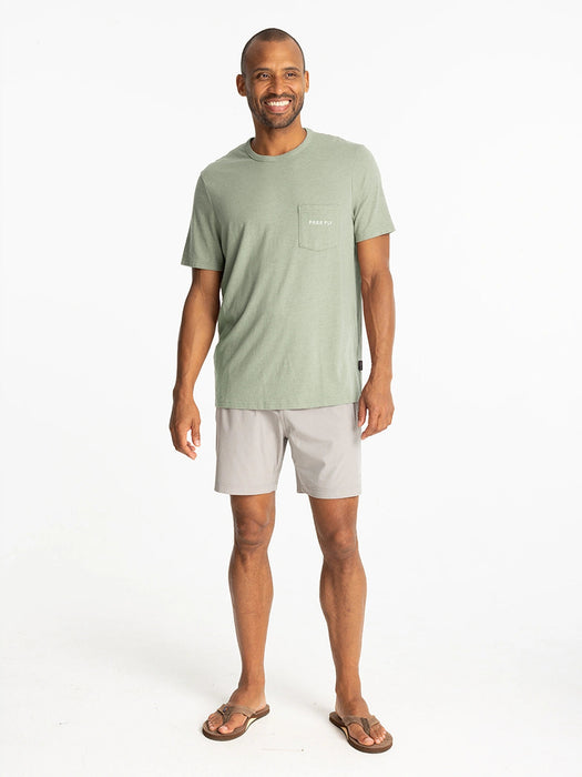 Free Fly Channel Markers Pocket Tee-Heather Desert Sage