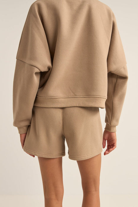 Rhythm Logo Fleece Shorts-Taupe