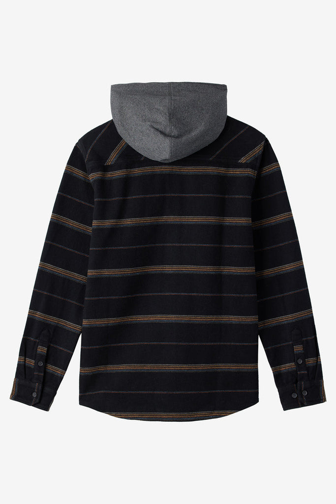 トップス 00s shadow check hooded shirt noroll O'Neill Landmarked Stripe Hooded Flannel Shirt-Black — REAL