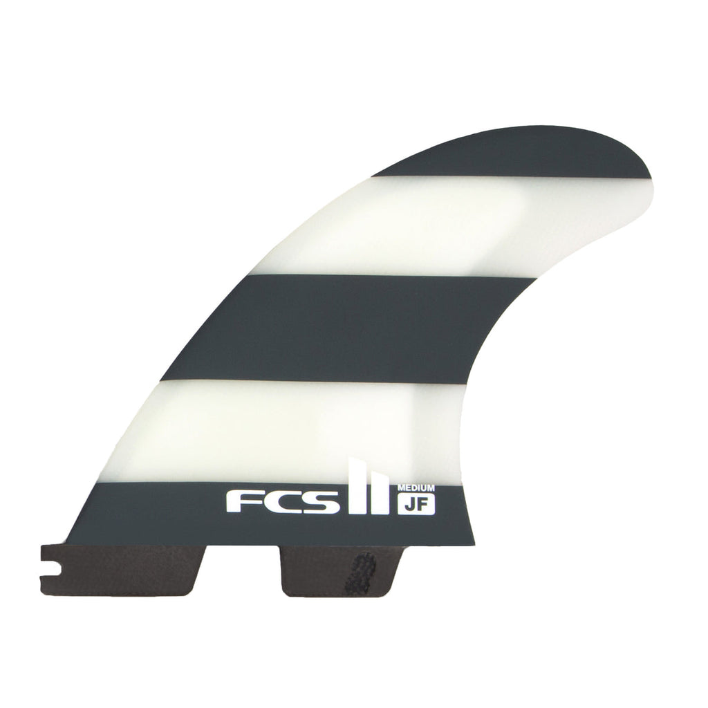 FCS II Jeremy Flores PC Tri Fin Set-Black/White-Large — REAL