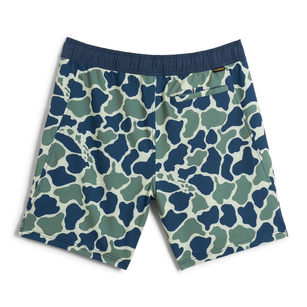 Florence Marine X Standard Issue Elastic Shorts-Blue Camo — REAL