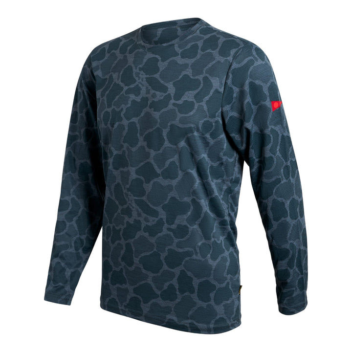 Florence Marine X Airtex L S Shirt Heather Light Sea Blue Camo REAL Watersports