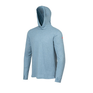 Florence Marine X Sun Pro Adapt Hooded UPF L/S Shirt-Heather Steel Blue
