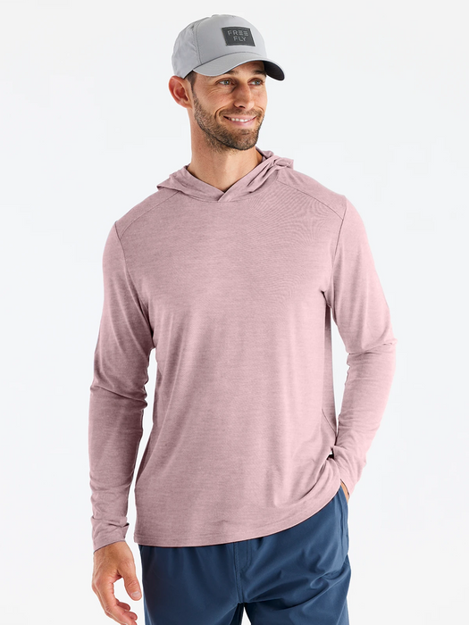 Free Fly Bamboo Shade Hooded L/S Shirt-Heather Adobe Red