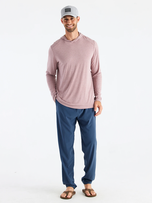 Free Fly Bamboo Shade Hooded L/S Shirt-Heather Adobe Red