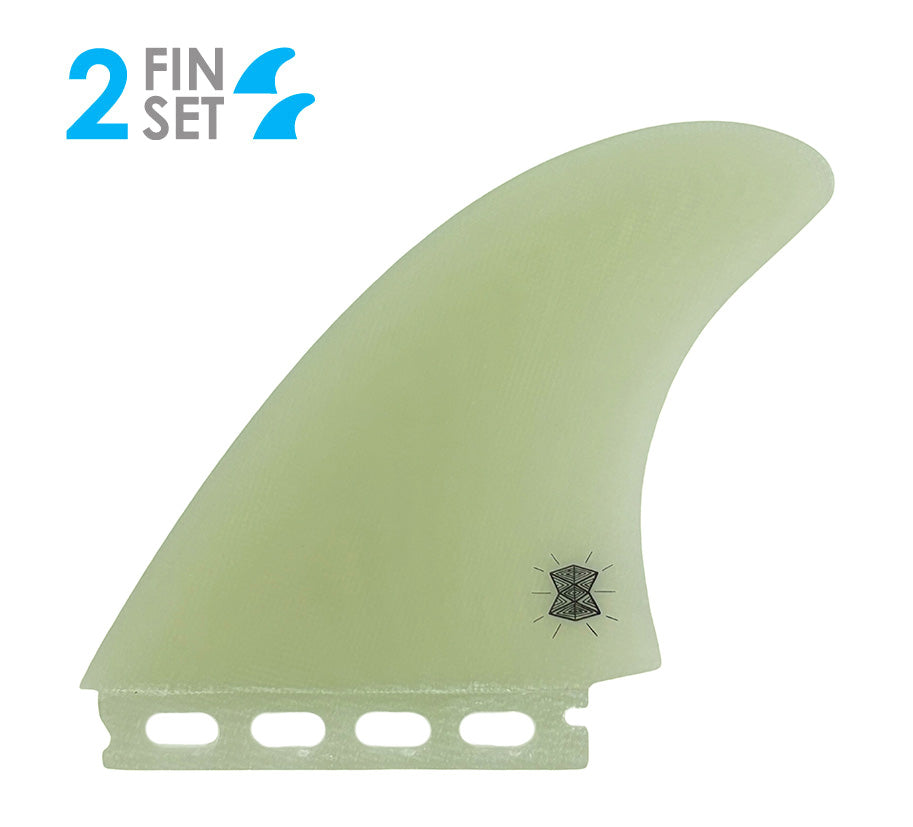 True Ames Alex Lopez Diamond Fiberglass Twin Fin Set-White — REAL
