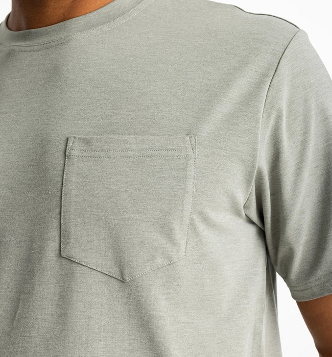 Free Fly Bamboo Flex Pocket Tee-Heather Agave Green