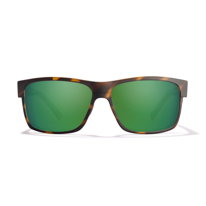 Cordina Sawyer 2 Glass Sunglasses-Matte Tort/Green Mirror Polar