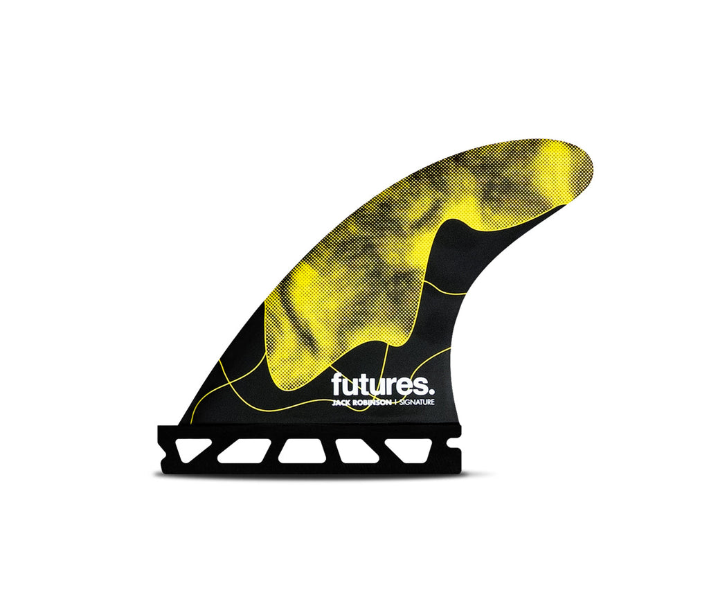 Futures Jack Rob. Grom HC Tri Fin Set-Yellow-X-Small — REAL