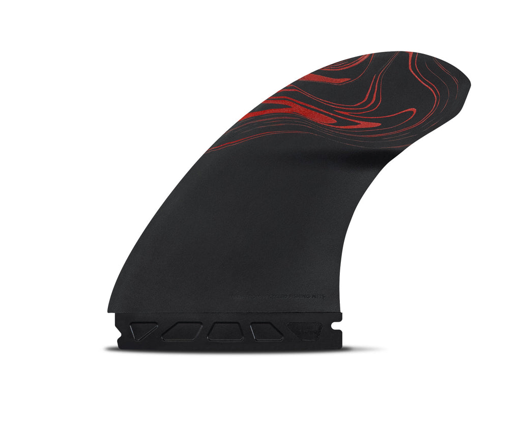 Futures Alpha Reverse 3/2 Twin Twin Fin Set-Carbon/Red — REAL