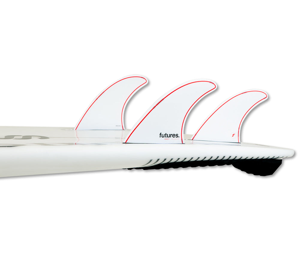 Futures Jordy Honeycomb Tri Fin Set-White/Red-Medium — REAL