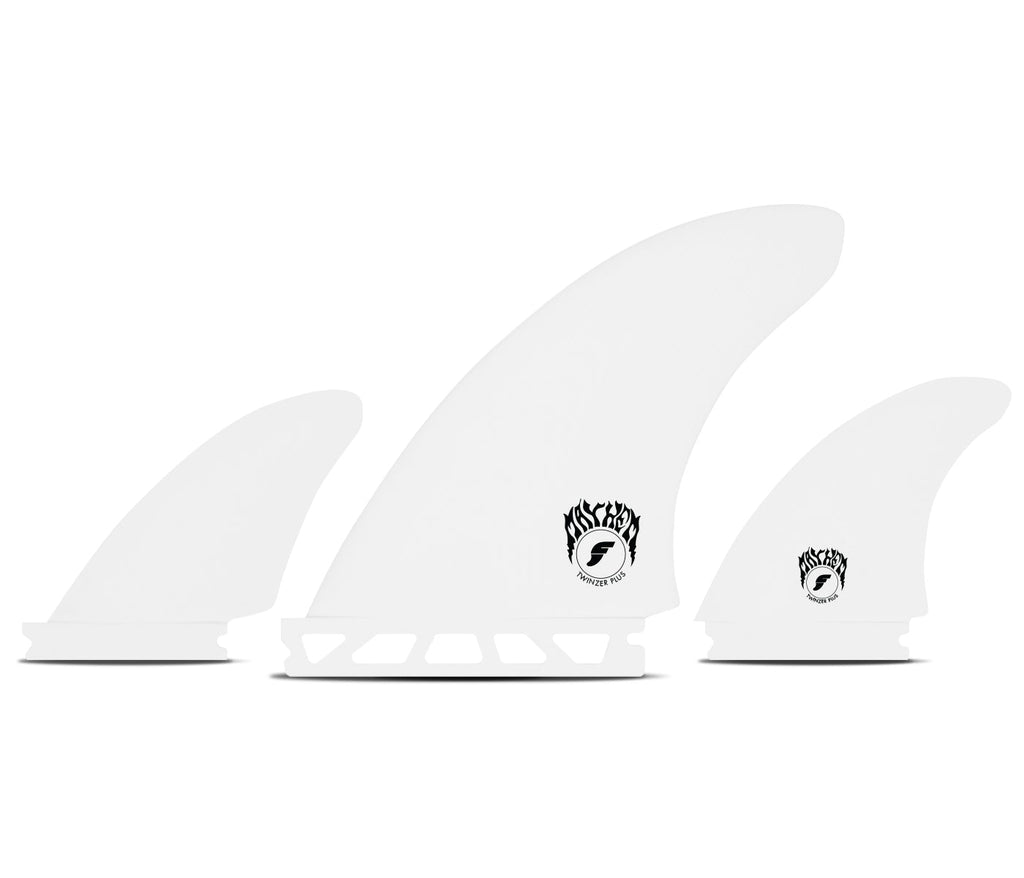 FUTURES ツインフィン EN Fiberglass Futures Mayhem Plus Fiberglass Twinzer Fin Set-White-Medium — REAL